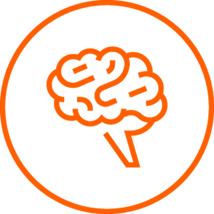 Brain icon with circle around it.