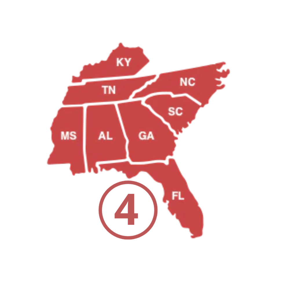 HHS Regional Map - Region 4