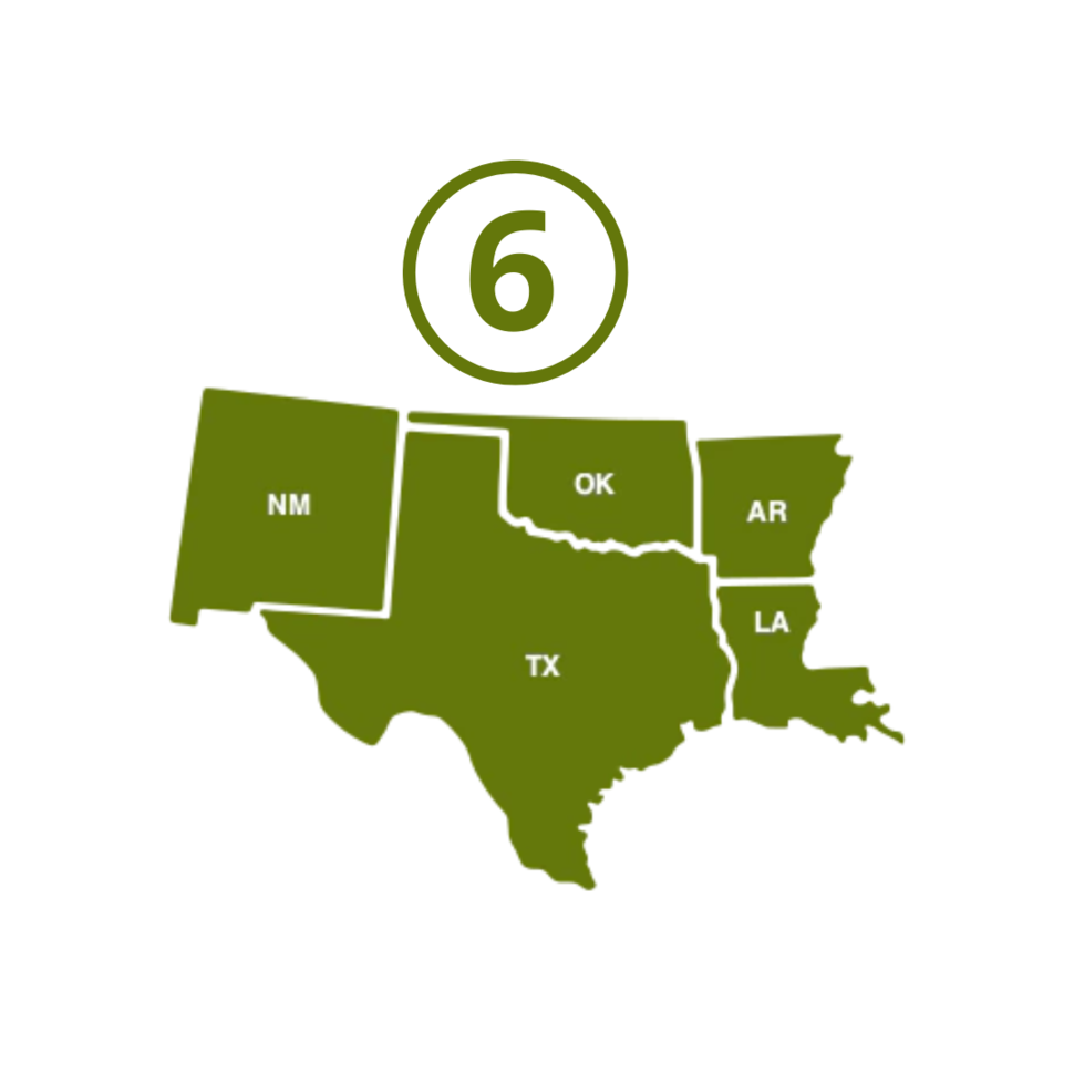 HHS Regional Map - Region 6