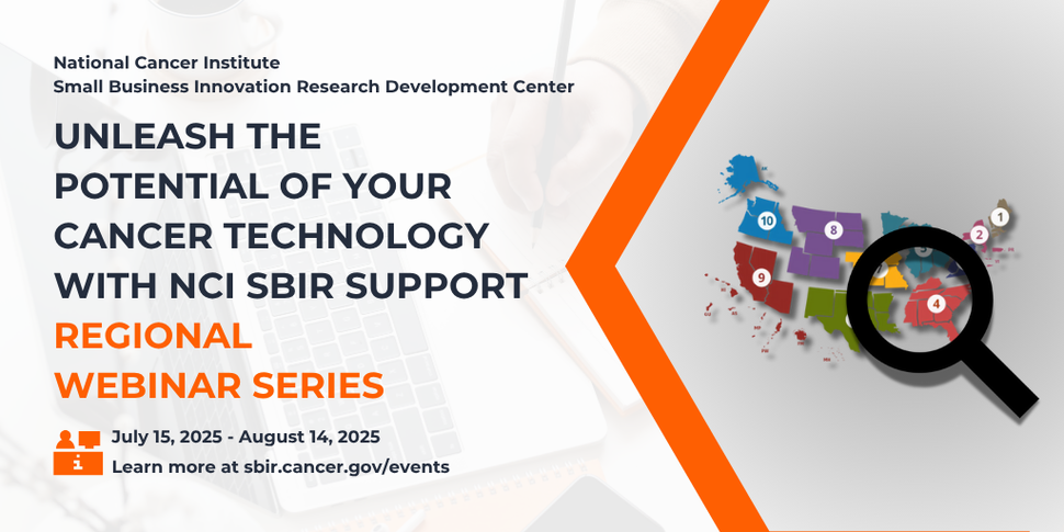 NCI SBIR Regional Webinar Series Banner - 2025