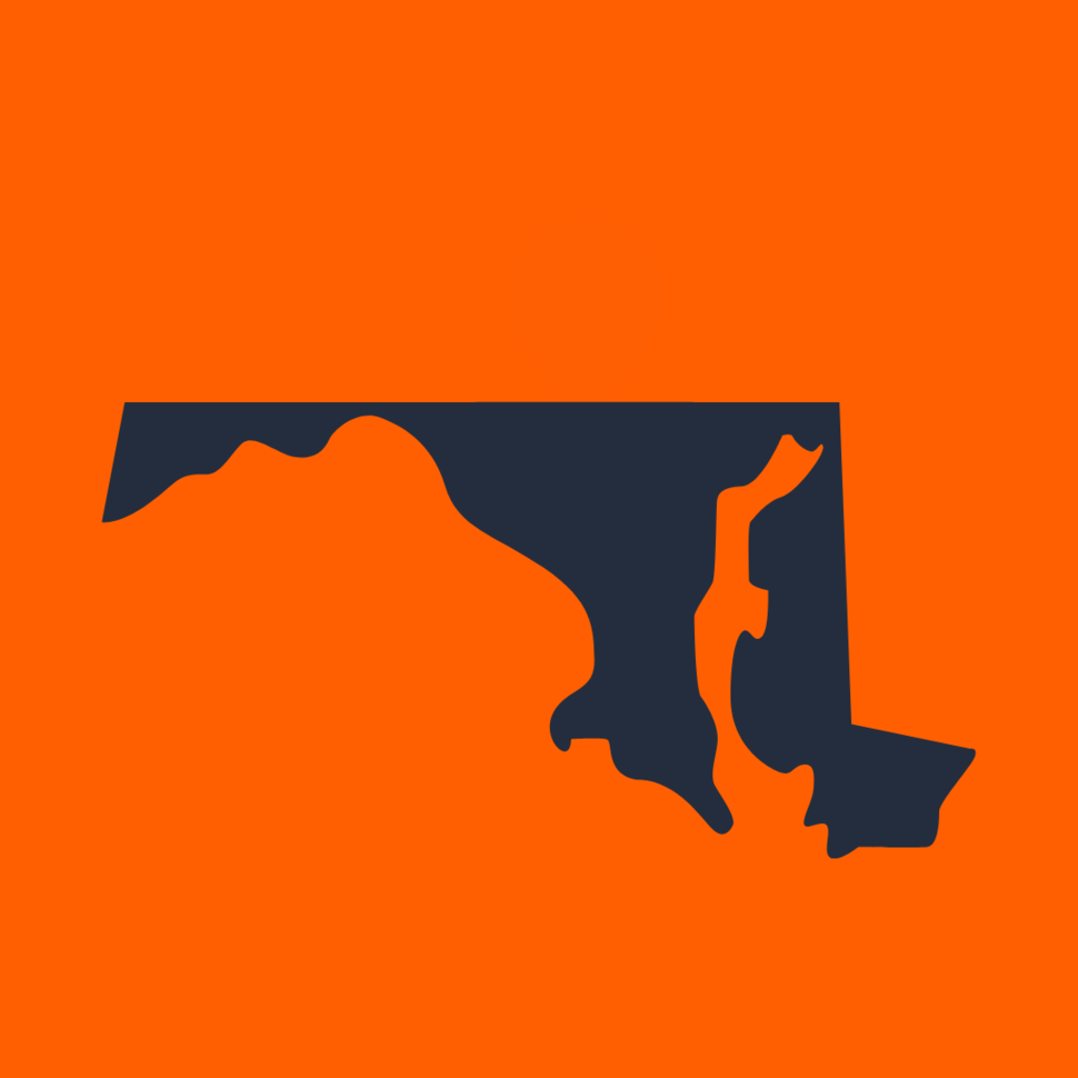 Outline of the state of Maryland