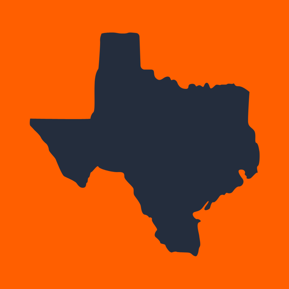 Outline of the state of Texas